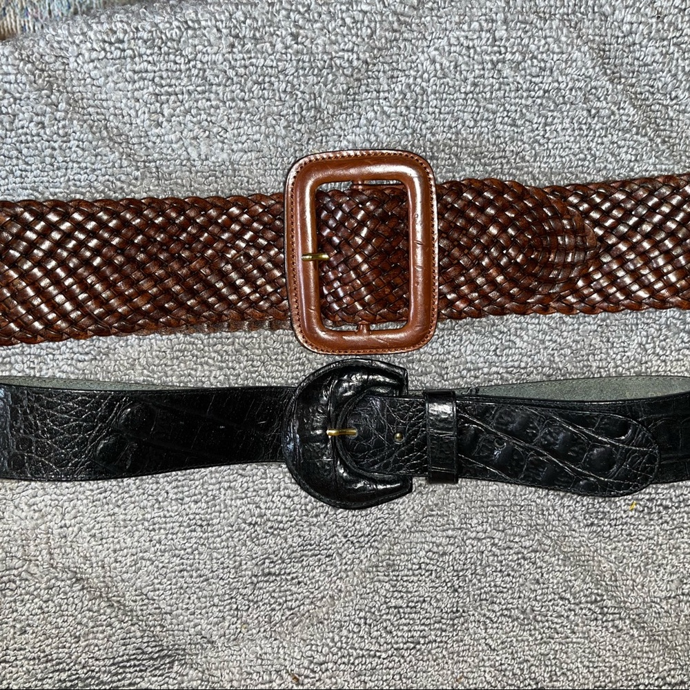 Bundle of two Italian leather belts